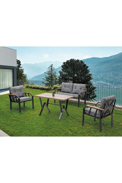 Tu Tienda Nergiz 2 1 1 Masa Bahçe Balkon Mutfak Mobilyası,gri