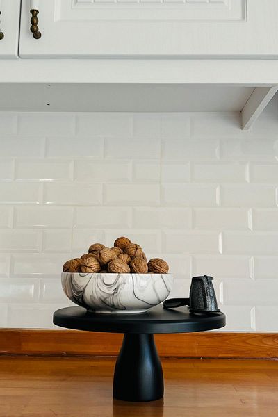 kitchen trend Justwood Lucca Black 29 Cm Wooden 12 Cm Footed Round Cake Presentation Serving Plate