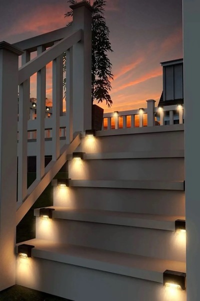 BEYZANA 1 Adet Solar Güneş Enerjili Köşebent Merdiven Veranda Bahçe Led Lamba...