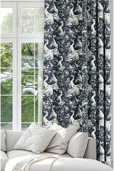CANİLA Digital Printed Background Curtain Single Wing 140 X 270 cm Edge Fold Stitched