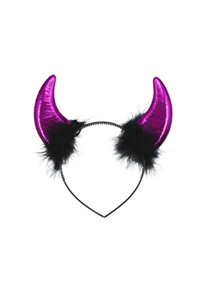 Yusuf Dirik YD Party Supplies Μωβ Σατέν Κορώνα - με κέρατα και φτερά