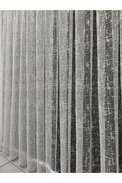 Art Perde Şantuk Tulle Curtain Tight Pleat (1/3) White Tulle Curtain Suitable for All Rooms