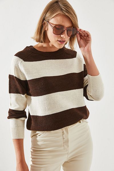 Bianco Lucci Dámský pruhovaný svetr – Reglan, Model 20246190