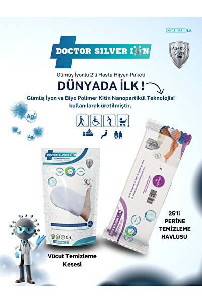Doctor Silver Ion Gümüş İyonlu Hasta Hijyen Seti – 10’lu Vücut Temizleme Kese...