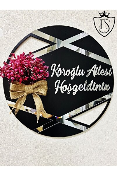 eslazerkesim Kapı Süsü Kişiye Özel Isimli Dekoratif Gold Pleksi Dış Kapı Süsü