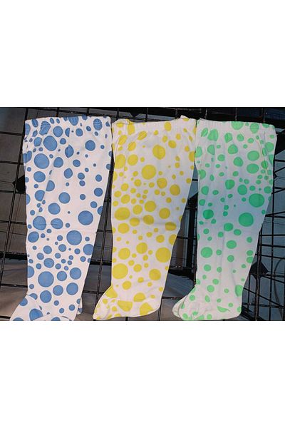Terry Newborn Patterned Pajamas with Booties - Set of 3