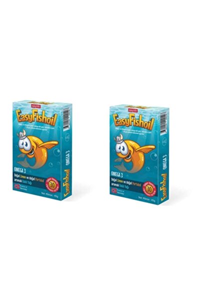 Easy Fishoil إيزي فوشويل أوميجا 3 - 30 قرصًا للليمون والبرتقال، قطعتين 01/2022