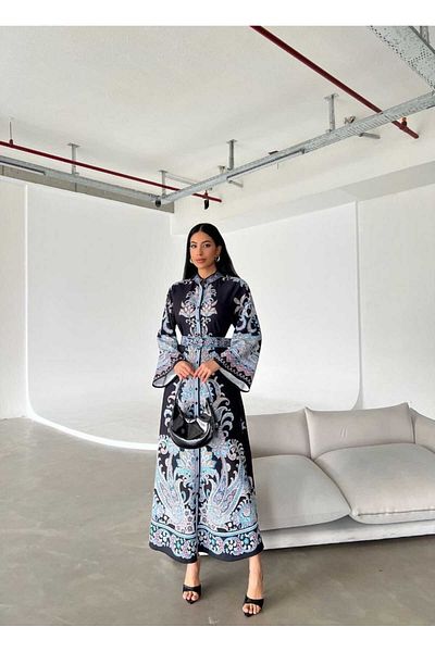 İZZSAA Atlas Fabric Dress - for Hijab and Regular Use, Belt Daiil