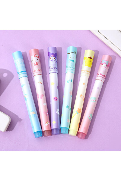 Meyra Accessories Kawaii 6'lı Fosforlu Kalem Kuromi Cinnamoroll My Melody Oku...