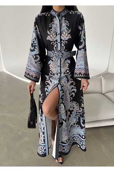 İZZSAA Atlas Fabric Dress - for Hijab and Regular Use, Belt Daiil