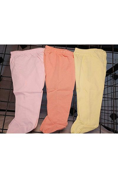 Terry Set of 3 Plain Pajamas for Newborns - with Booties