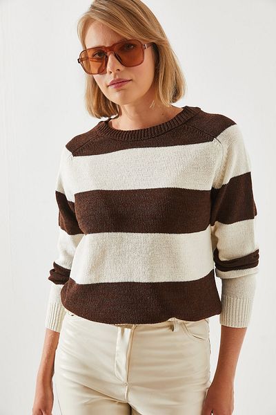 Bianco Lucci Dámský pruhovaný svetr – Reglan, Model 20246190