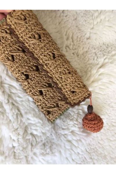 Zeynep Çanta Straw Glasses Case Bag, Hand Knitted Glasses Bag, Carrying Bag, Phone Bag