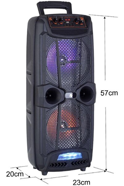 LEERFEI A Bass Usb Fm Bt 2x20 Cm Kablolu Mikrofon Rgb Led Toplantı Parti Eğlence Ses Sistemi