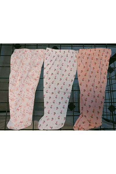 Terry Newborn Patterned Pajamas with Booties - Set of 3