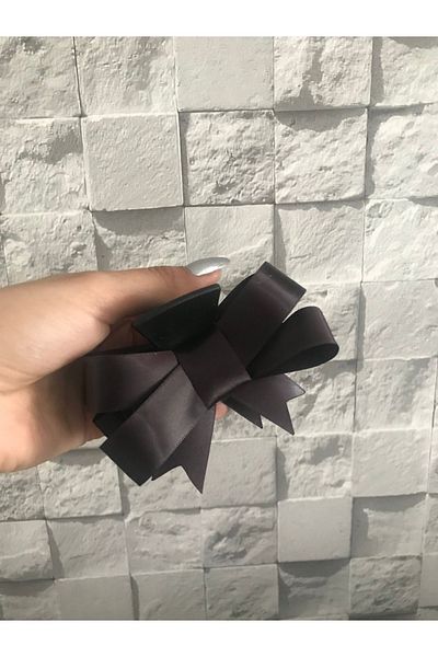 Demeter Collection Brown Satin Ribbon Latch Bow - Women