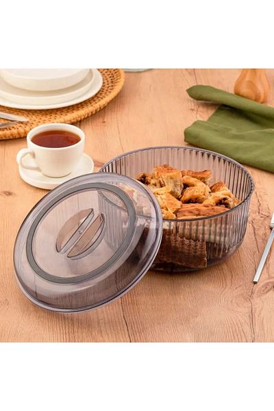 BRAMBLE LIFE 3000 ml Plastic Pyrex Storage Container - Round Seal
