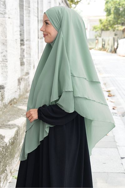 Ns nowascarf Sufle Khimar Hijab Veil Shawl Green