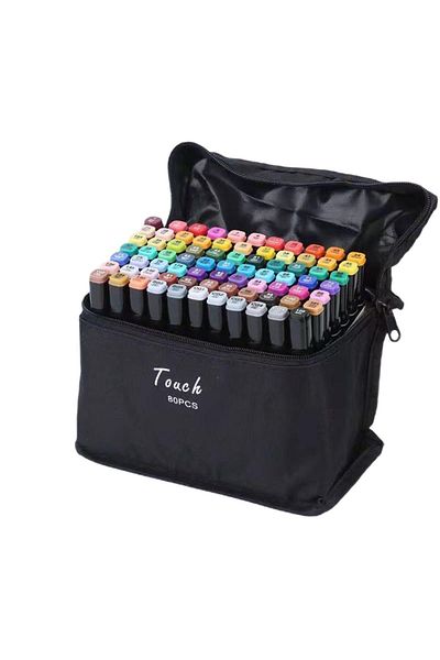 ASTAMON Touch Twin 1st Quality Ce Certified 80 Piece Double-Sided Professional Marker Paint Gel Set (WITH STAND)