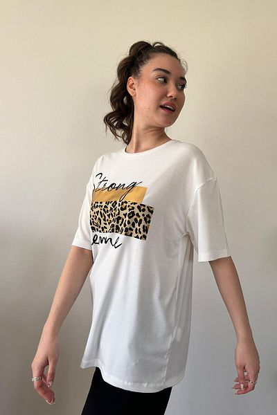 CİDDE Women's Leopard Printed T-Shirt