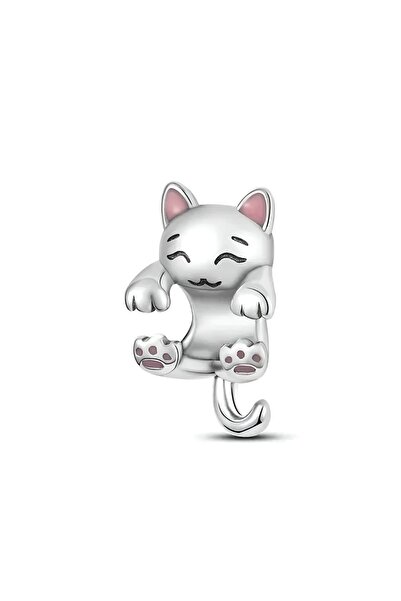 Lux Design Gümüş Sevimli Miniş Kedi Pati Charm
