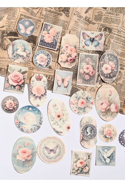 Scrapbook Vintage Aesthetic Mini Sticker / Scrapbook, Journal