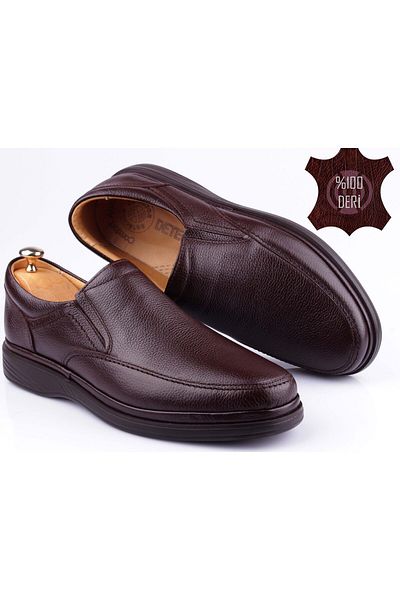 DETECTOR Genuine Leather Orthopedic Men's Shoes - Daily Use, Inner Outer - Detector Men's Daily Orthopedic Shoes w