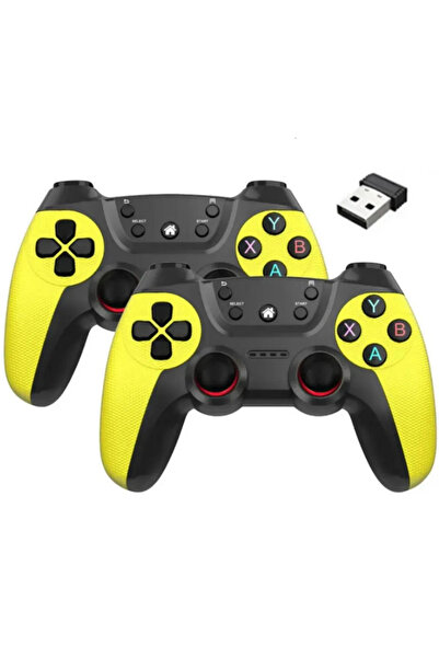 CROW'S TECH Leons Çift Joystick Gamepad Çiftli TV PC oyun konsolu 2.4G Gamepa...