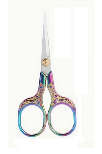 PeriStore Vintage Style Stylish Colorful Stainless Steel Scissors - Comfortable Grip and Precision Handcrafted