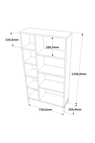 L'occi Concept Joseph Kitaplık Metal Ayaklı Çam Jz3-aa