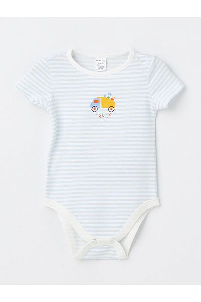 LC Waikiki LCW Baby - Crew Neck Printed Baby Boy Body and Trousers Set 2 Pieces