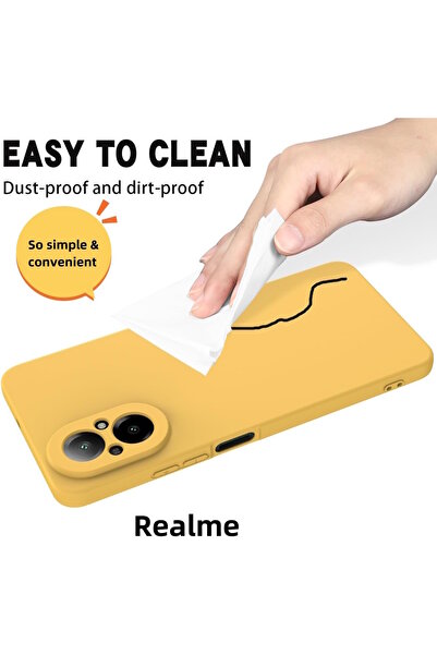 m.tk moveteck Realme 12 Lite Kılıf Kamera Korumalı Yumuşak Renkli Silikon + 9H Ekran Koruyucu Cam Set