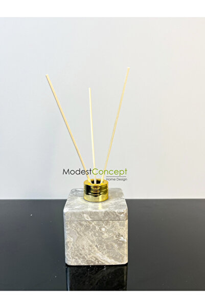 Modestmar Gir Mermer Difüzör Oda Kokusu, Bambu Çubuklu Oda Kokusu , Kare Gold...