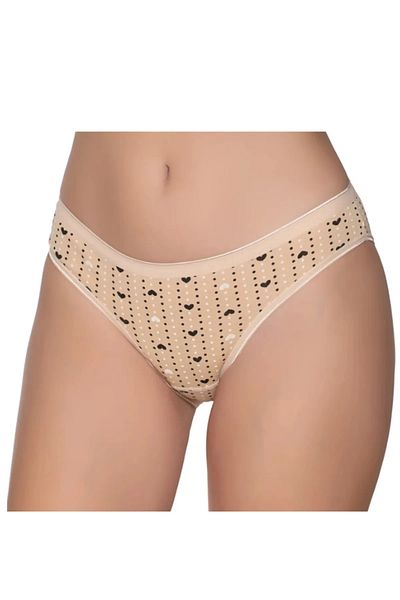 PİERLES Pachet de 6 chiloți de bikini colorați cu inimă din lycra cu buline