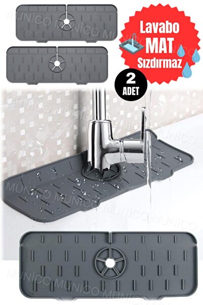 Munico 2 Adet Musluk Damlama Tutucu Gıda Güvenli Silikon Mat Tezgahınızı Koru...