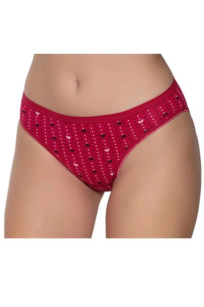 PİERLES Pachet de 6 chiloți de bikini colorați cu inimă din lycra cu buline