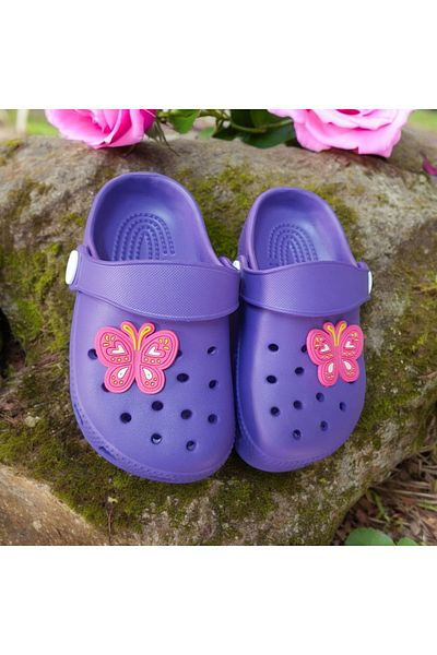 Fashion'S Girl's Sabo Eva Slippers with Butterfly Accessories