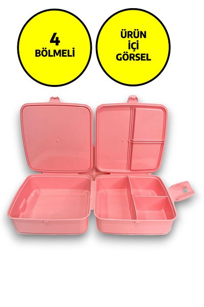 Open Home Concept Pink Little Princess Premium 4 Compartment Lunch Box