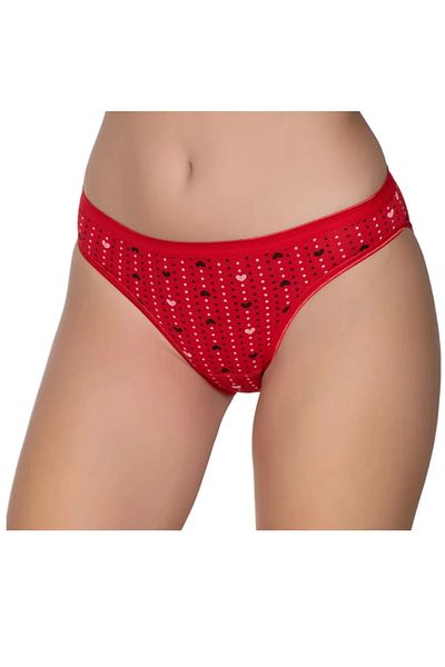 PİERLES Pachet de 6 chiloți de bikini colorați cu inimă din lycra cu buline