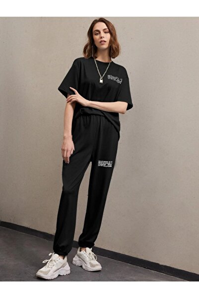 MODARİCH Passion Sweatpants and T-shirt - Μαύρο Jogger T-Shirt Bottom Top Σετ...