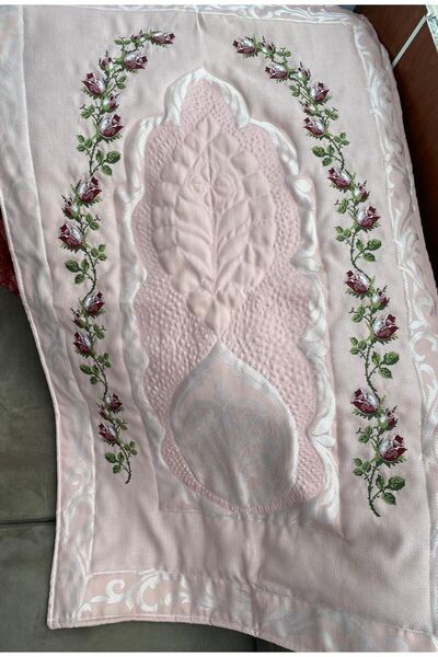 Vinezza Home Collection Dowry 6 Piece Tulip Embroidered Etamine Prayer Rug Set Bundle Set