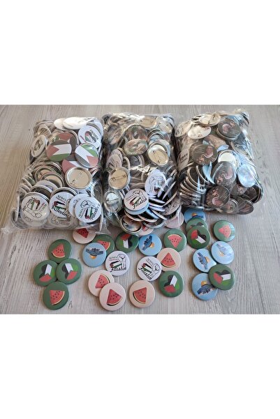 Genel Markalar Filistin Desenli Yeni Rozet 100 Adet Karışık