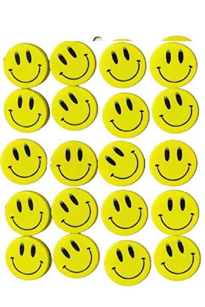 Kağıtay Sarı Smiley Rozet - 20 Adet