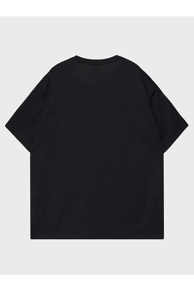 Mythologie Tricou Fire - Mânecă scurtă cu mânecă scurtă oversize cu imprimeu negru