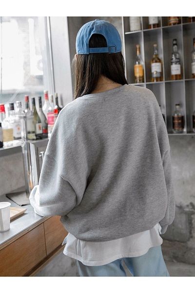 MODARİCH Φούτερ Fearless - Γκρι εμπριμέ Oversize Crew Neck