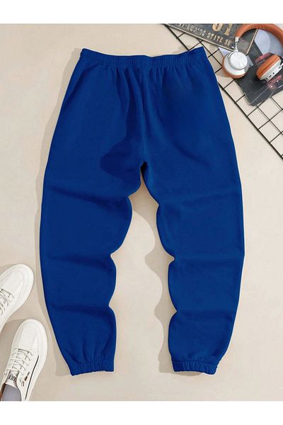 Mythologie A Logo Sweatpants Jogger - Sax Blue Printed Rubber Leg ψηλόμεσο χειμώνα