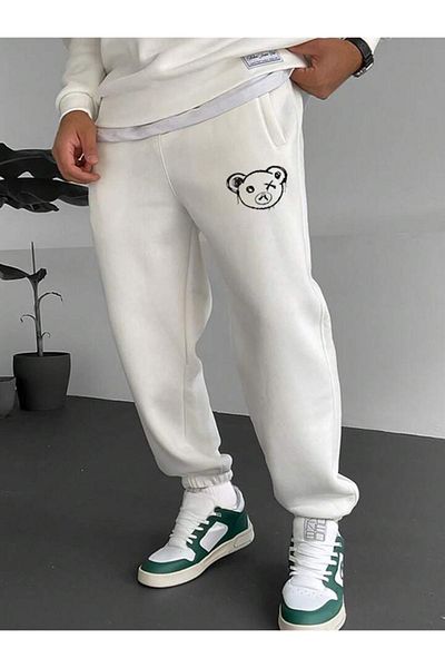 Mythologie Pantaloni de sport Koala Design Jogger - Iarnă cu talie înaltă cu picior din cauciuc cu imprimeu alb
