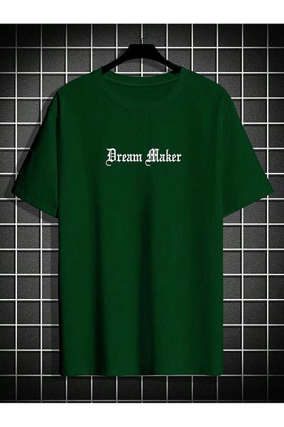 Mythologie T-Shirt Dream Maker - Nefti Green Printed Oversize Crew Neck Κοντό μανίκι