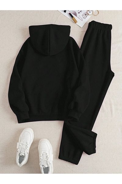 MODARİCH That So Faith Hoodie Φούτερ - Φούτερ Jogger με μαύρη στάμπα και παντελόνι