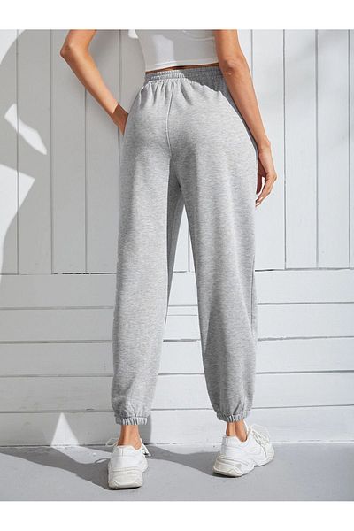 Mythologie Butterfly Butterfly Jogger Sweatpants - Γκρι εμπριμέ λαστιχένιο πόδι ψηλόμεσο χειμώνα
